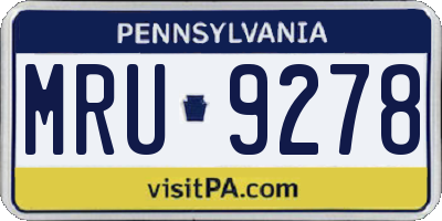PA license plate MRU9278