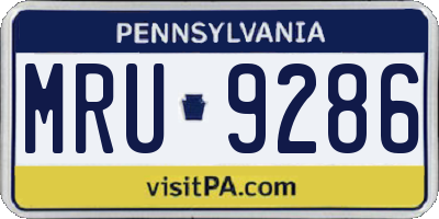 PA license plate MRU9286