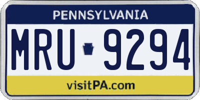 PA license plate MRU9294