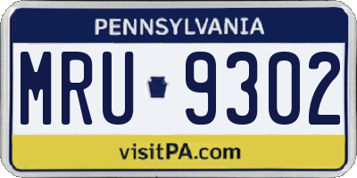 PA license plate MRU9302