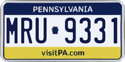 PA license plate MRU9331