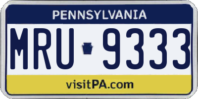 PA license plate MRU9333