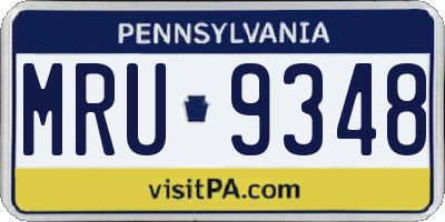 PA license plate MRU9348