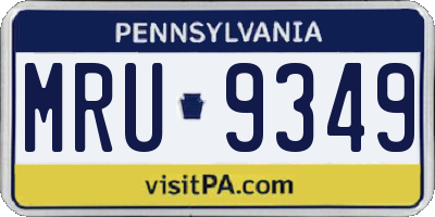 PA license plate MRU9349