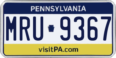 PA license plate MRU9367