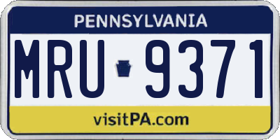 PA license plate MRU9371