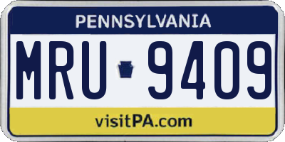 PA license plate MRU9409