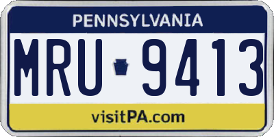 PA license plate MRU9413