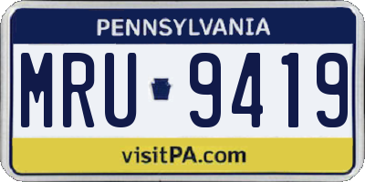 PA license plate MRU9419
