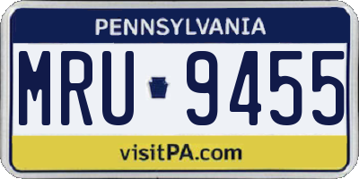 PA license plate MRU9455