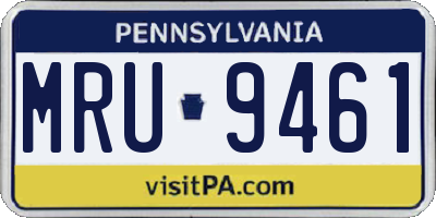PA license plate MRU9461