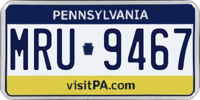 PA license plate MRU9467