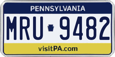 PA license plate MRU9482