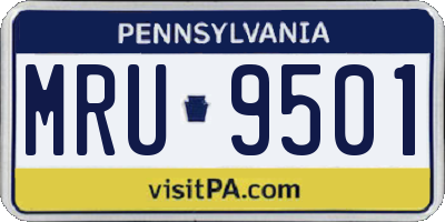 PA license plate MRU9501