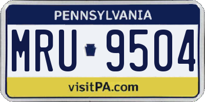 PA license plate MRU9504