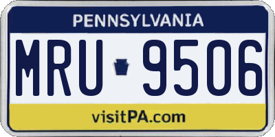 PA license plate MRU9506