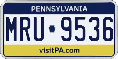PA license plate MRU9536