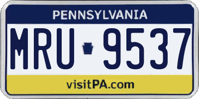 PA license plate MRU9537