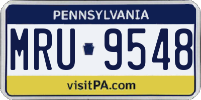 PA license plate MRU9548