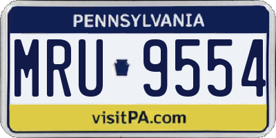 PA license plate MRU9554