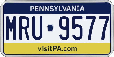 PA license plate MRU9577