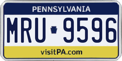 PA license plate MRU9596