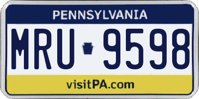 PA license plate MRU9598