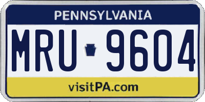 PA license plate MRU9604