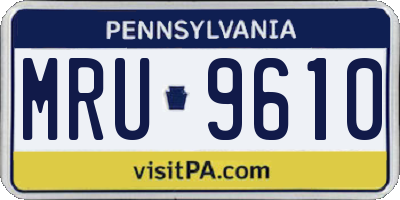 PA license plate MRU9610