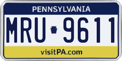 PA license plate MRU9611
