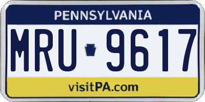 PA license plate MRU9617