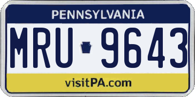 PA license plate MRU9643