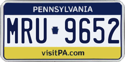 PA license plate MRU9652
