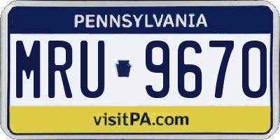 PA license plate MRU9670