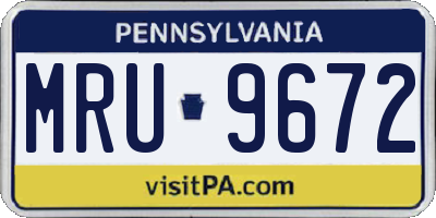 PA license plate MRU9672
