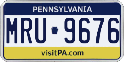 PA license plate MRU9676