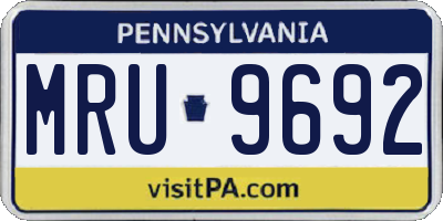 PA license plate MRU9692