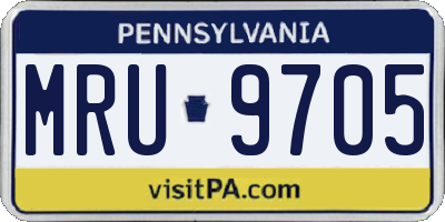 PA license plate MRU9705