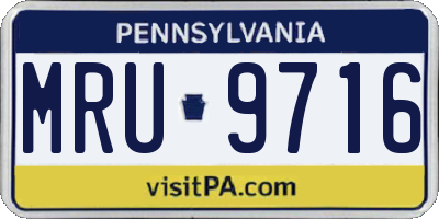 PA license plate MRU9716