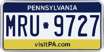 PA license plate MRU9727