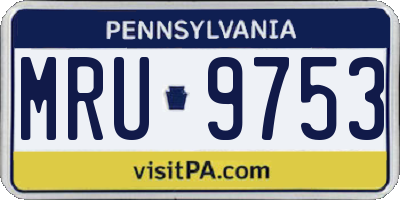PA license plate MRU9753