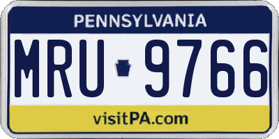 PA license plate MRU9766