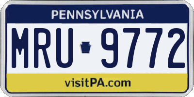 PA license plate MRU9772