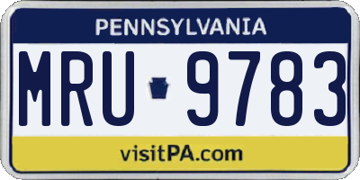 PA license plate MRU9783