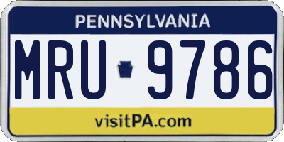 PA license plate MRU9786
