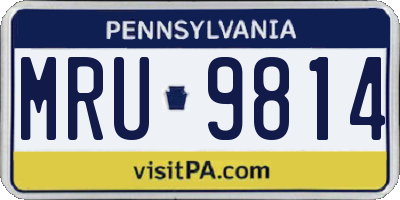 PA license plate MRU9814