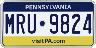 PA license plate MRU9824