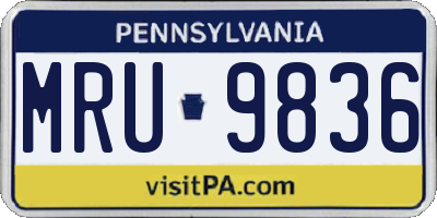 PA license plate MRU9836