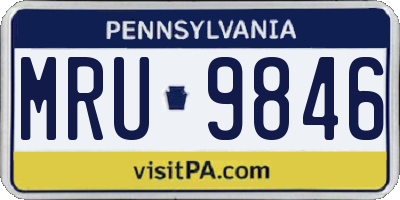 PA license plate MRU9846