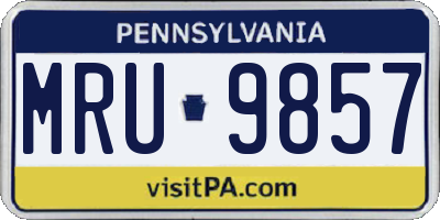 PA license plate MRU9857